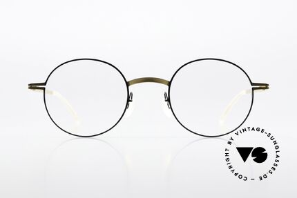 Mykita Yorin Round Specs Gold And Black, round frame from the LITE collection (women & men), Made for Men and Women