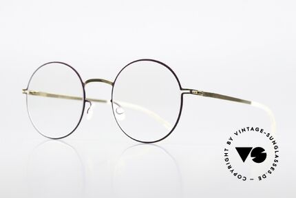 Mykita Pernilla Round Eyewear Gold Plum, color code 226: Gold / Plum = timeless ladies eyewear, Made for Women