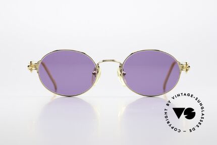 Jean Paul Gaultier 55-6112 90's JPG Designer Sunglasses, precious, 22ct GOLD-PLATED frame in size 47/19, 135, Made for Men and Women