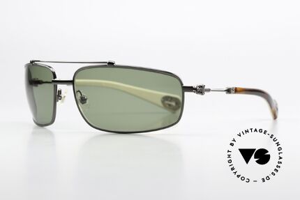 Chrome Hearts Boned Rockstar Sunglasses 2004, color code DB: dark brown with 'gunmetal' front, Made for Men Chrome Hearts Boned Rockstar Sunglasses 2004, color code DB: dark brown with 'gunmetal' front, Made for Men