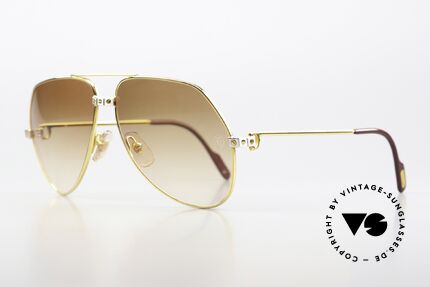 Cartier Vendome Santos - L Sun Lenses With Cartier Logo, 22ct GOLD-PLATED frame in LARGE SIZE 62-14, 135!, Made for Men Cartier Vendome Santos - L Sun Lenses With Cartier Logo, 22ct GOLD-PLATED frame in LARGE SIZE 62-14, 135!, Made for Men
