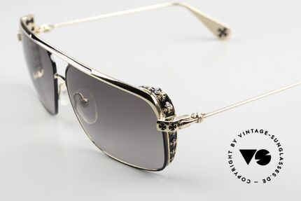 Chrome Hearts Boneyard II Titanium Shades Gold Plated, col. SBK/GP with non-reflective ZEISS sun lenses, Made for Men Chrome Hearts Boneyard II Titanium Shades Gold Plated, col. SBK/GP with non-reflective ZEISS sun lenses, Made for Men