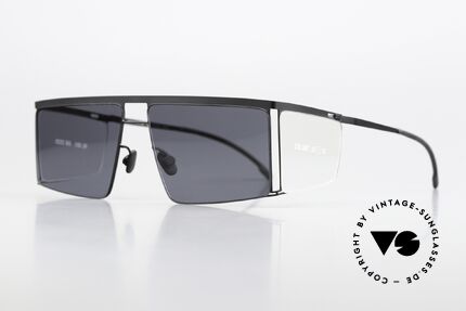 Mykita Helmut Lang HL001 Black Clear Sides Darkgrey, minimalist-avant-garde sunglasses with side blinds, Made for Men and Women Mykita Helmut Lang HL001 Black Clear Sides Darkgrey, minimalist-avant-garde sunglasses with side blinds, Made for Men and Women