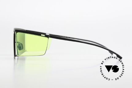 Mykita Helmut Lang HL001 Black With Fluo Yellow Sides, unworn model with case and full original packaging, Made for Men and Women Mykita Helmut Lang HL001 Black With Fluo Yellow Sides, unworn model with case and full original packaging, Made for Men and Women