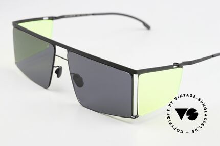 Mykita Helmut Lang HL001 Black With Fluo Yellow Sides, color 875: 'Black / Fluo Yellow Sides Darkgrey Solid', Made for Men and Women Mykita Helmut Lang HL001 Black With Fluo Yellow Sides, color 875: 'Black / Fluo Yellow Sides Darkgrey Solid', Made for Men and Women