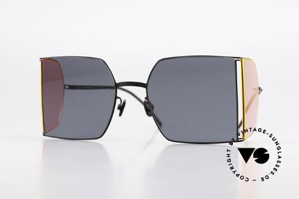 Mykita Helmut Lang HL003 Black Frame With Fluo Pink Sides, Mykita sunglasses, Mod. HL003, size 54/20, col. 871, Made for Men and Women Mykita Helmut Lang HL003 Black Frame With Fluo Pink Sides, Mykita sunglasses, Mod. HL003, size 54/20, col. 871, Made for Men and Women