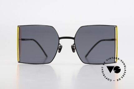 Mykita Helmut Lang HL003 Black Frame With Fluo Pink Sides, collaboration with fashion designer HELMUT LANG, Made for Men and Women Mykita Helmut Lang HL003 Black Frame With Fluo Pink Sides, collaboration with fashion designer HELMUT LANG, Made for Men and Women