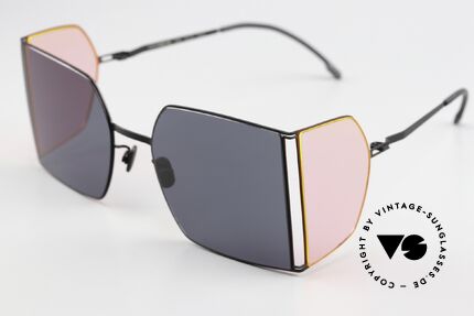 Mykita Helmut Lang HL003 Black Frame With Fluo Pink Sides, color 871: 'Black / Fluo Pink Sides Darkgrey Solid', Made for Men and Women Mykita Helmut Lang HL003 Black Frame With Fluo Pink Sides, color 871: 'Black / Fluo Pink Sides Darkgrey Solid', Made for Men and Women