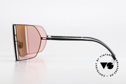 Mykita Helmut Lang HL003 Black Frame With Fluo Pink Sides, unworn model with case and full original packaging, Made for Men and Women Mykita Helmut Lang HL003 Black Frame With Fluo Pink Sides, unworn model with case and full original packaging, Made for Men and Women
