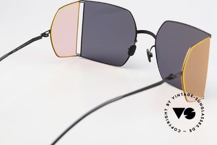 Mykita Helmut Lang HL003 Black Frame With Fluo Pink Sides, Size: medium, Made for Men and Women Mykita Helmut Lang HL003 Black Frame With Fluo Pink Sides, Size: medium, Made for Men and Women