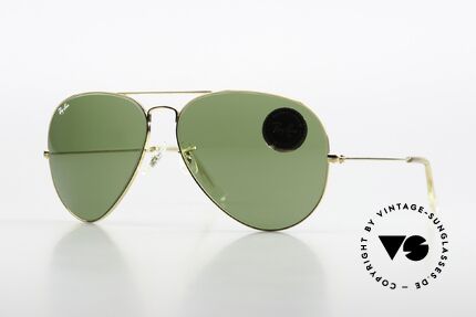 Ray Ban Large Metal II 80's Pilot Sunglasses RB3 Lens, the classic Ray Ban USA sunglasses par excellence, Made for Men Ray Ban Large Metal II 80's Pilot Sunglasses RB3 Lens, the classic Ray Ban USA sunglasses par excellence, Made for Men