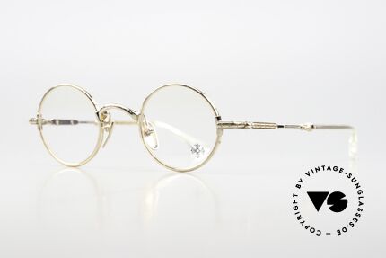Chrome Hearts Edith F Small Round Luxury Glasses, elegant finish, GP (gold-plated) and crystal, Made for Men and Women Chrome Hearts Edith F Small Round Luxury Glasses, elegant finish, GP (gold-plated) and crystal, Made for Men and Women