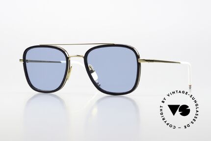 Thom Browne TBS800 Square Sunglasses For Men, Thom Browne sunglasses, TBS800-B-GLD-NVY-51, Made for Men Thom Browne TBS800 Square Sunglasses For Men, Thom Browne sunglasses, TBS800-B-GLD-NVY-51, Made for Men