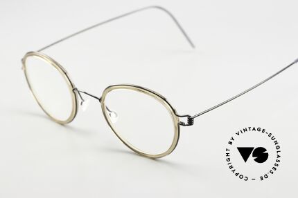 Lindberg Jackie 44 Air Titan Rim Lindberg Glasses Panto Style, black polished titan frame with 'light brown' inner rim, Made for Men and Women