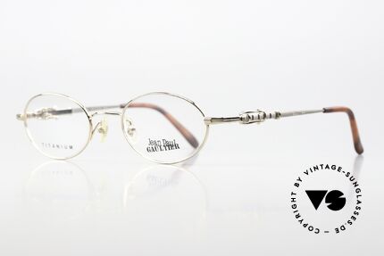 Jean Paul Gaultier 55-0039 Oval Titanium Frame 1996, temple-system looks like a belt buckle; size 48/20, Made for Men and Women Jean Paul Gaultier 55-0039 Oval Titanium Frame 1996, temple-system looks like a belt buckle; size 48/20, Made for Men and Women