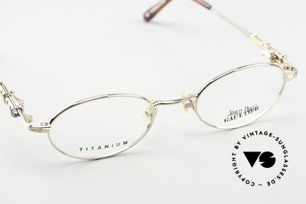 Jean Paul Gaultier 55-0039 Oval Titanium Frame 1996, metal frame can be glazed with optical (sun) lenses, Made for Men and Women Jean Paul Gaultier 55-0039 Oval Titanium Frame 1996, metal frame can be glazed with optical (sun) lenses, Made for Men and Women