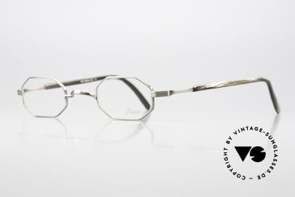 Lunor ST4 E-BT Octag Titan Antique Silver, frame size 40/24; suitable for high prescriptions, Made for Men and Women
