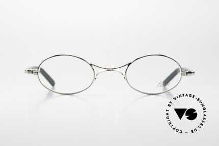 Lunor X-Bridge Oval Rare Precious Platinum Specs, the rare, refined version with acetate temples (unisex), Made for Men and Women