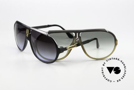 Carrera 5512 2 in 1 Sunglasses Black & Green, iconic 1980's vintage CARRERA designer sunglasses, Made for Men Carrera 5512 2 in 1 Sunglasses Black & Green, iconic 1980's vintage CARRERA designer sunglasses, Made for Men