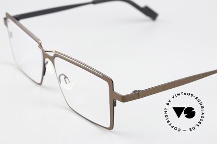 Theo Belgium Groove Square Glasses Men & Ladies, metal frame shines brown metallic and black, Made for Men and Women Theo Belgium Groove Square Glasses Men & Ladies, metal frame shines brown metallic and black, Made for Men and Women