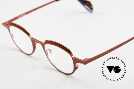 Theo Belgium Asscher Diamond Cuts Collection, unisex frame, size 41-20, color 36 (fire red metallic), Made for Men and Women Theo Belgium Asscher Diamond Cuts Collection, unisex frame, size 41-20, color 36 (fire red metallic), Made for Men and Women