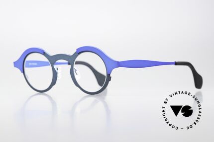 Theo Belgium Mille 71 Metal Frame Bicolor Blue Titan, avant-garde designer eyeglasses in TOP quality, Made for Men and Women Theo Belgium Mille 71 Metal Frame Bicolor Blue Titan, avant-garde designer eyeglasses in TOP quality, Made for Men and Women