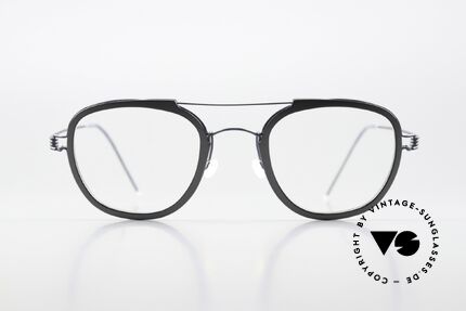 Lindberg William Air Titan Rim Frame With Dark Blue & Gray, mod. William in size 47-23, temple length 145, col. U16, Made for Men and Women Lindberg William Air Titan Rim Frame With Dark Blue & Gray, mod. William in size 47-23, temple length 145, col. U16, Made for Men and Women