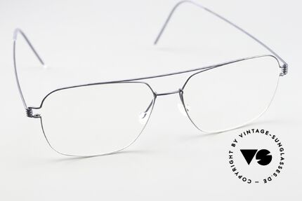 Lindberg Martin Air Titan Rim Men's Frame Dark Blue Gray, unworn single item; + orig. magnetic case by Lindberg, Made for Men Lindberg Martin Air Titan Rim Men's Frame Dark Blue Gray, unworn single item; + orig. magnetic case by Lindberg, Made for Men